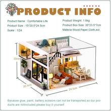 Load image into Gallery viewer, Dollhouse Miniature with Furniture Kit Plus Dust Proof and Music Movement - Comfortable room (1:24 Scale Creative Room Idea)

