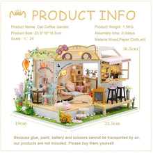Load image into Gallery viewer, Dollhouse Miniature with Furniture Kit Plus Dust Proof and Music Movement - Cat Coffee (Valentine&#39;s Day Gift Idea)
