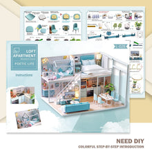 Load image into Gallery viewer, Dollhouse Miniature with Furniture Kit Plus Dust Proof and Music Movement - Poetic Life (1:24 Scale Creative Room Idea)
