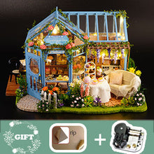 Load image into Gallery viewer, Dollhouse Miniature with Furniture Kit Plus Dust Proof and Music Movement - Rosa Garden Tea
