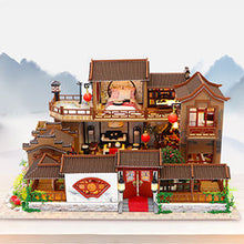 Load image into Gallery viewer, Dollhouse Miniature with Furniture Kit Plus Dust Proof and Music Movement - Tang Dynasty Town (1:24 Scale Creative Room Idea)

