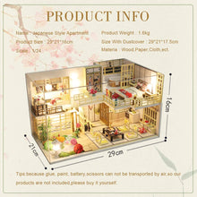 Load image into Gallery viewer, Dollhouse Miniature with Furniture Kit Plus Dust Proof and Music Movement - Japanese Apartment (1:24 Scale Creative Room Idea)
