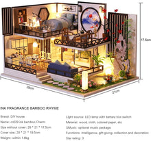 Load image into Gallery viewer, Dollhouse Miniature with Furniture Kit Plus Dust Proof and Music Movement - Bamboo Fragrance (1:24 Scale Creative Room Idea)
