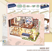 Load image into Gallery viewer, Dollhouse Miniature with Furniture Kit Plus Dust Proof and Music Movement - Bamboo Fragrance (1:24 Scale Creative Room Idea)
