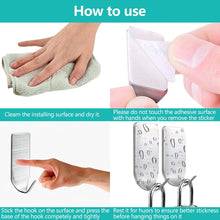 Load image into Gallery viewer, 23 Pieces Stainless Steel Waterproof Self Adhesive Dual Wall Hooks for Bathroom, Bedroom and Kitchen
