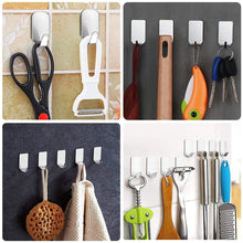 Load image into Gallery viewer, 23 Pieces Stainless Steel Waterproof Self Adhesive Dual Wall Hooks for Bathroom, Bedroom and Kitchen
