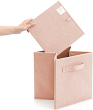 Load image into Gallery viewer, Pack of 6 Foldable Fabric Basket Bin Storage Cube for Nursery, Office and Home Decor (Pink)
