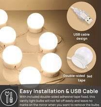 Load image into Gallery viewer, Hollywood Vanity Style LED Makeup Lights Mirror with 3 Color Modes Lights with 10 Dimmable Bulbs (Mirror Not Include)
