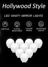 Load image into Gallery viewer, Hollywood Vanity Style LED Makeup Lights Mirror with 3 Color Modes Lights with 10 Dimmable Bulbs (Mirror Not Include)
