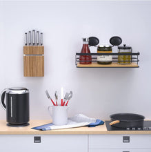 Load image into Gallery viewer, 2 Pack Rectangular Bamboo Corner Shower Caddy Shelf Basket Rack with Premium Vacuum Suction Cup No-Drilling for Bathroom and Kitchen
