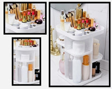 Load image into Gallery viewer, 360 Rotating Large Capacity Makeup Organizer for Bedroom and Bathroom (White)
