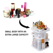 Load image into Gallery viewer, 360 Rotating Large Capacity Makeup Organizer for Bedroom and Bathroom (White)
