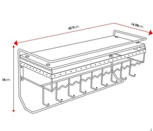 Load image into Gallery viewer, Wall Mount Hanging Jewelry Organizer with 9 Hooks (Black Metal)
