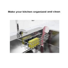 Load image into Gallery viewer, 3-in-1 Adhesive Stainless Steel Sink Caddy Organizer Storage for Kitchen  Rustproof
