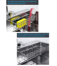 Load image into Gallery viewer, 3-in-1 Adhesive Stainless Steel Sink Caddy Organizer Storage for Kitchen  Rustproof
