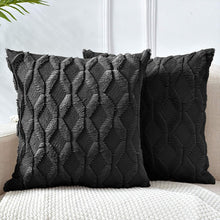 Load image into Gallery viewer, 2 Pack Decorative Boho Throw Pillow Covers 45 x 45 cm (Black)
