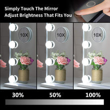 Load image into Gallery viewer, Hollywood Makeup Vanity Mirror with LED Lights and Detachable 10X Magnification Mirror (White, 62 x 51 cm)
