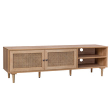 Load image into Gallery viewer, Natura Rattan TV Stand Entertainment Unit With 2 Doors &amp; Shelves
