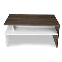 Load image into Gallery viewer, Modern White And Brown Wooden Coffee Table With Shelf
