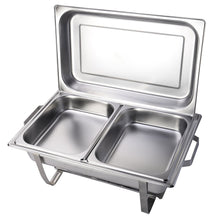 Load image into Gallery viewer, 9L Chafing Dish Set Buffet Pan Bain Marie Bow Stainless Steel Food Warmer
