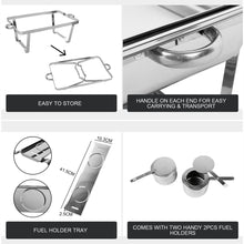 Load image into Gallery viewer, 9L Chafing Dish Set Buffet Pan Bain Marie Bow Stainless Steel Food Warmer
