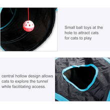 Load image into Gallery viewer, Pet Cat Kitten Puppy 4-Way Tunnel Play Toy Foldable Funny Exercise Tunnel Rabbit
