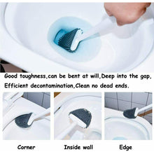 Load image into Gallery viewer, 2PCS Bathroom Silicone Bristles Toilet Brush with Holder Creative Cleaning Brush
