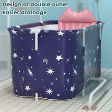 Load image into Gallery viewer, 120CM Large Bath Sauna Adult Folding Bathtub Barrel SPA Household Tub Family
