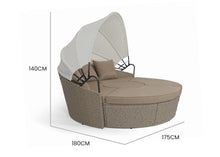 Load image into Gallery viewer, LONDON RATTAN Day Bed Daybed Sofa Garden Wicker Outdoor Furniture Round
