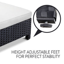 Load image into Gallery viewer, London Rattan Ottoman Outdoor Wicker Furniture Sofa Garden Lounge Foot Stool
