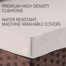 Load image into Gallery viewer, LONDON RATTAN Ottoman Outdoor Wicker Furniture Garden Sofa Lounge Foot Stool
