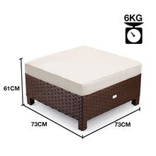Load image into Gallery viewer, LONDON RATTAN Ottoman Outdoor Wicker Furniture Garden Sofa Lounge Foot Stool
