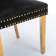Load image into Gallery viewer, 4x Velvet Dining Chairs with Golden Metal Legs-Black
