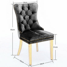 Load image into Gallery viewer, 6x Velvet Dining Chairs with Golden Metal Legs-Black
