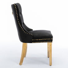 Load image into Gallery viewer, 6x Velvet Dining Chairs with Golden Metal Legs-Black
