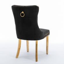 Load image into Gallery viewer, 6x Velvet Dining Chairs with Golden Metal Legs-Black
