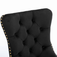 Load image into Gallery viewer, 8x Velvet Dining Chairs with Golden Metal Legs-Black
