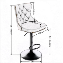 Load image into Gallery viewer, 4x Height Adjustable Swivel Bar Stool Velvet Nailhead Barstool with Footrest
