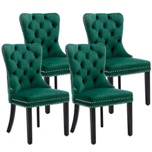 Load image into Gallery viewer, 4x Velvet Dining Chairs- Green
