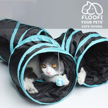 Load image into Gallery viewer, Floofi 4 Holes Cat Tunnel (Blue) - PT-CT-117-QQQ
