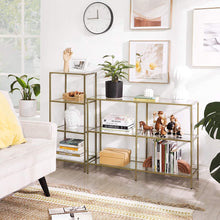Load image into Gallery viewer, VASAGLE Storage Shelf 4-Tier Tempered Glass Gold LGT029A01
