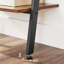 Load image into Gallery viewer, VASAGLE Industrial Ladder Shelf 5-Tier Bookshelf Rack Wall Shelf for Living Room Kitchen Office Stable Steel Leaning Against the Wall Rustic Brown and Black LLS46BX
