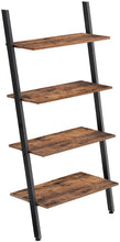 Load image into Gallery viewer, VASAGLE Ladder Shelf 4-Tier Rustic Brown and Black LLS43BX
