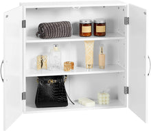Load image into Gallery viewer, VASAGLE Wall Cabinet with 2 Doors White BBC320W01
