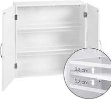 Load image into Gallery viewer, VASAGLE Wall Cabinet with 2 Doors White BBC320W01
