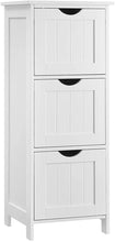 Load image into Gallery viewer, VASAGLE Floor Cabinet with 3 Drawers White BBC50WT

