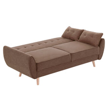 Load image into Gallery viewer, Sarantino 3 Seater Modular Linen Fabric Sofa Bed Couch Futon Suite - Brown
