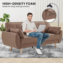 Load image into Gallery viewer, Sarantino 3 Seater Modular Linen Fabric Sofa Bed Couch Futon Suite - Brown
