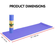 Load image into Gallery viewer, Powertrain Eco-friendly Dual Layer 8mm Yoga Mat | Light Purple | Non-slip Surface And Carry Strap For Ultimate Comfort And Portability
