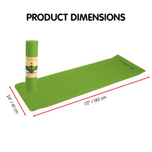 Load image into Gallery viewer, Powertrain Eco-Friendly Dual layer 8mm Yoga Mat | Lime Green | Non-Slip Surface, and Carry Strap for Ultimate Comfort and Portability
